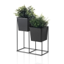 Soporte de metal negro para 2 macetas de interior Huas Venta