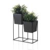 Soporte de metal negro para 2 macetas de interior Huas Venta