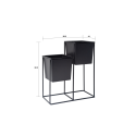 Soporte de metal negro para 2 macetas de interior Huas Oferta