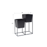 Soporte de metal negro para 2 macetas de interior Huas Oferta