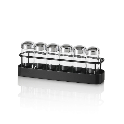 Portaespecias de cocina con set de 6 frascos de vidrio Lyu Promoción