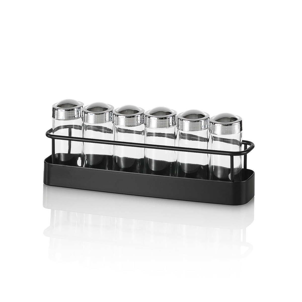 Portaespecias de cocina con set de 6 frascos de vidrio Lyu Promoción Portaespecias de cocina con set de 6 frascos de vidrio Lyu Promoción