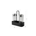 Juego de sal y pimienta negra con frascos de vidrio y soporte de metal Salz Oferta