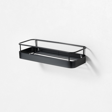 Estante de pared portaobjetos de metal negro mate Wenk Promoción