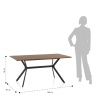 Mesa de comedor moderna 160x90cm de madera y metal industrial Monaco Oferta