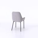 Juego de 4 sillas modernas de cocina en tejido gris con reposabrazos Nisida Venta