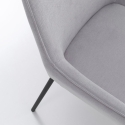 Juego de 4 sillas modernas de cocina en tejido gris con reposabrazos Nisida Oferta