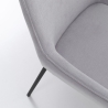 Juego de 4 sillas modernas de cocina en tejido gris con reposabrazos Nisida Oferta
