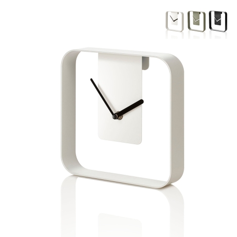 Reloj de pared y de mesa en metal 20x20cm diseño moderno Nova Promoción