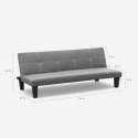 Sofá cama 3 plazas cuero polipiel Topazio pronto letto 