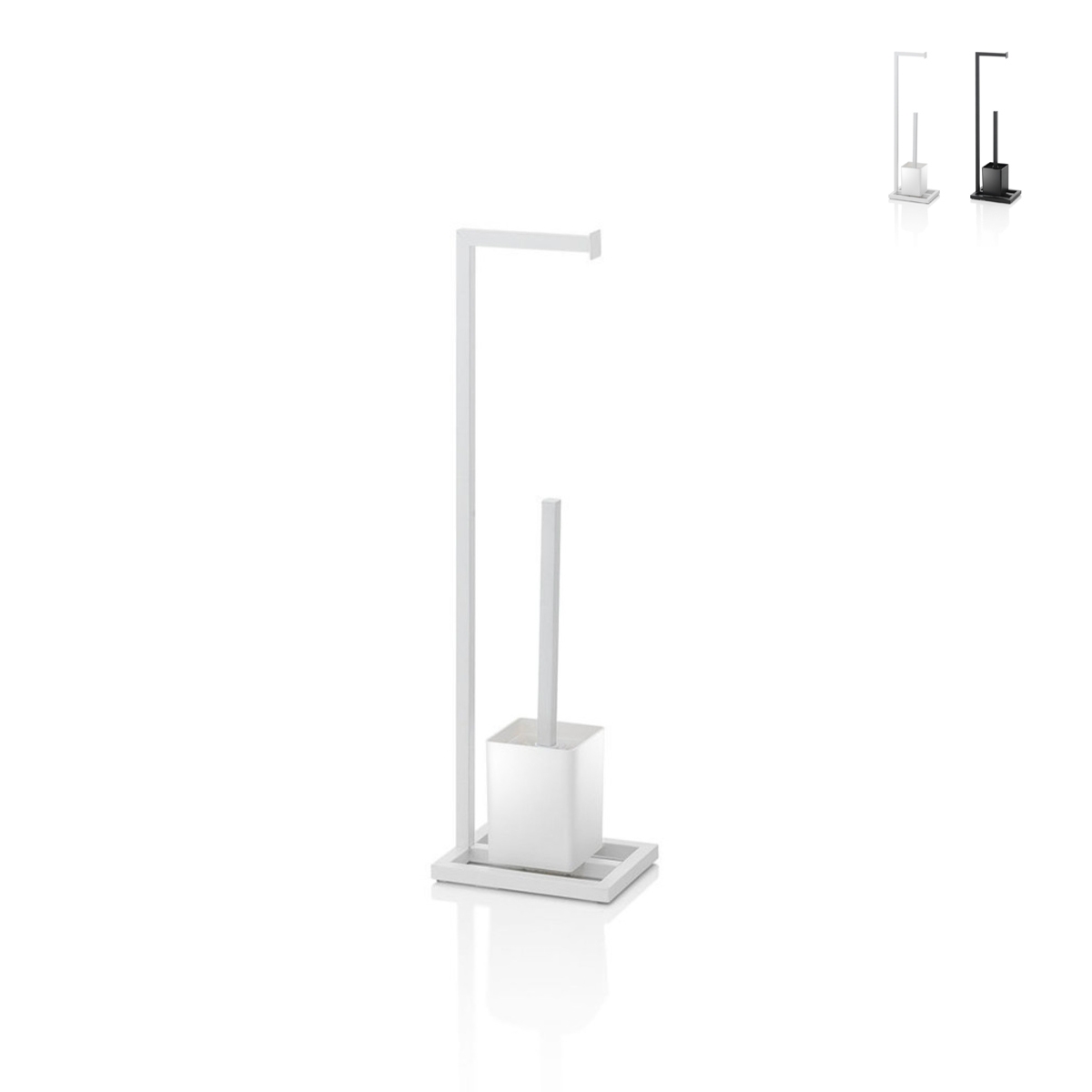 Piantana WC con porta rollo y escobilla de diseño moderno Ren Promoción Piantana WC con porta rollo y escobilla de diseño moderno Ren Promoción