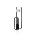Soporte de baño WC para papel higiénico y escobillero de metal negro Seiki Venta