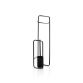 Soporte de baño WC para papel higiénico y escobillero de metal negro Seiki Promoción