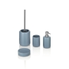Set de accesorios de baño 4 piezas en cerámica mate azul Skylar Promoción