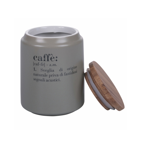 Bote de café gris con tapa de bambú 0,8L Victionary E Promoción