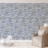 Papel pintado diseño marino para salón y dormitorio Olas y Ballenas Descueto