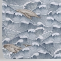 Papel pintado diseño marino para salón y dormitorio Olas y Ballenas Oferta