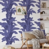 Papel tapiz floral para dormitorio y sala de estar Palmeras Blancas y Azules Venta