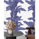 Papel tapiz floral para dormitorio y sala de estar Palmeras Blancas y Azules Catálogo