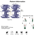 Papel tapiz floral para dormitorio y sala de estar Palmeras Blancas y Azules Modelo