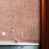 Papel pintado adhesivo diseño geométrico rosa y blanco Graffiti Catálogo