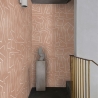Papel pintado adhesivo diseño geométrico rosa y blanco Graffiti Oferta