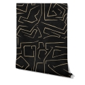 Papel pintado moderno artístico diseño geométrico negro dorado Graffiti Modelo