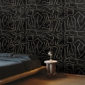 Papel pintado moderno artístico diseño geométrico negro dorado Graffiti Venta