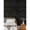 Papel pintado moderno artístico diseño geométrico negro dorado Graffiti Descueto