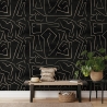 Papel pintado moderno artístico diseño geométrico negro dorado Graffiti Catálogo