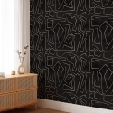 Papel pintado moderno artístico diseño geométrico negro dorado Graffiti Stock