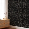 Papel pintado moderno artístico diseño geométrico negro dorado Graffiti Stock