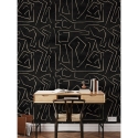 Papel pintado moderno artístico diseño geométrico negro dorado Graffiti Elección