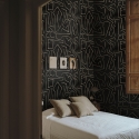 Papel pintado moderno artístico diseño geométrico negro dorado Graffiti Rebajas