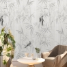 Papel pintado para salón cocina bosque japonés gris Japandi Venta