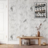 Papel pintado para salón cocina bosque japonés gris Japandi Oferta