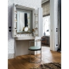 Papel pintado damasco blanco y azul para salón dormitorio Chic Rebajas