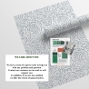 Papel pintado damasco blanco y azul para salón dormitorio Chic Stock