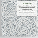 Papel pintado damasco blanco y azul para salón dormitorio Chic Elección