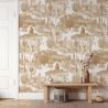 Papel pintado adhesivo floral beige para sala de estar Cactus nel Deserto Promoción