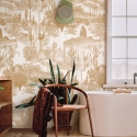 Papel pintado adhesivo floral beige para sala de estar Cactus nel Deserto Oferta