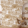 Papel pintado adhesivo floral beige para sala de estar Cactus nel Deserto Descueto