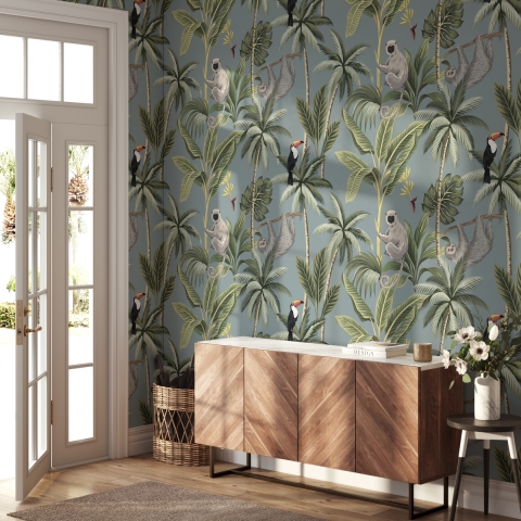 Papel pintado naturaleza floral jungla para salón y dormitorio infantil Jungla Promoción