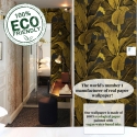 Papel pintado floral dorado para baño y dormitorio Hojas de Banano Rebajas