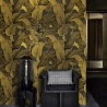 Papel pintado floral dorado para baño y dormitorio Hojas de Banano Descueto