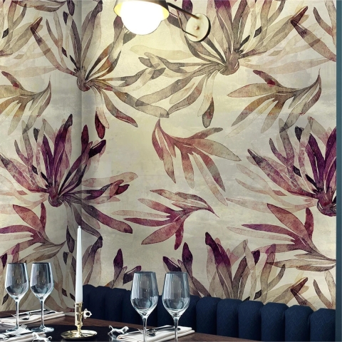 Papel pintado elegante y moderno para sala de estar y dormitorio Alghe Promoción