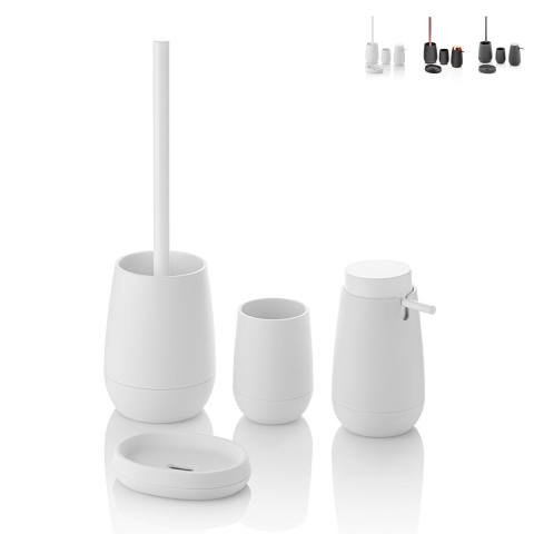 Juego de baño dispensador vaso jabonera y portacepillo Trendy Promoción