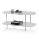Mesa de centro de diseño moderno en metal con estante Vitko Venta