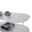 Mesa de centro de diseño moderno en metal con estante Vitko Rebajas