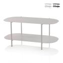 Mesa de centro de diseño moderno en metal con estante Vitko Promoción
